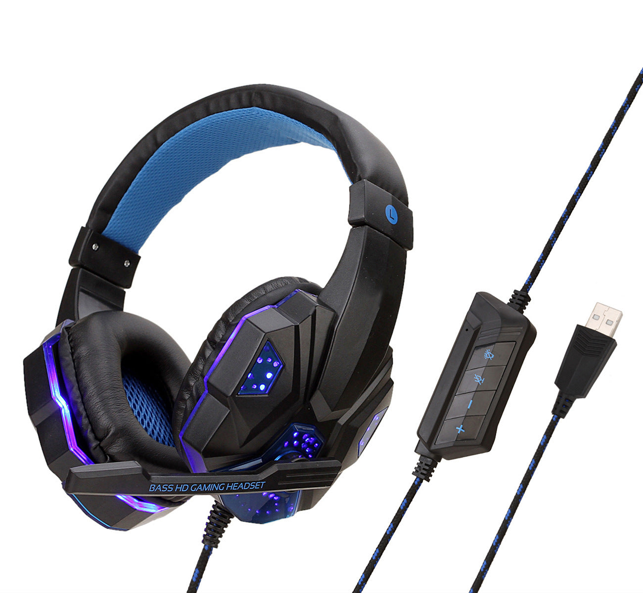 Wired Gaming Headphones Mic - LED Light Headset | Tillmart