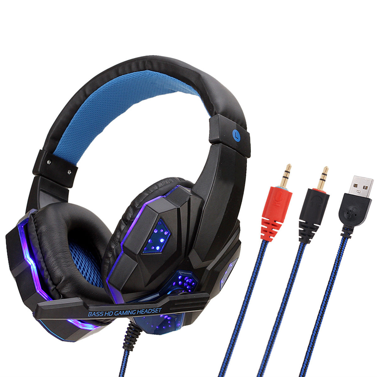 Wired Gaming Headphones Mic - LED Light Headset | Tillmart