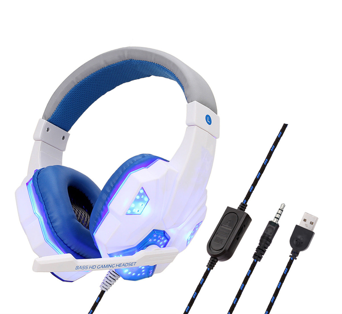 Wired Gaming Headphones Mic - LED Light Headset | Tillmart