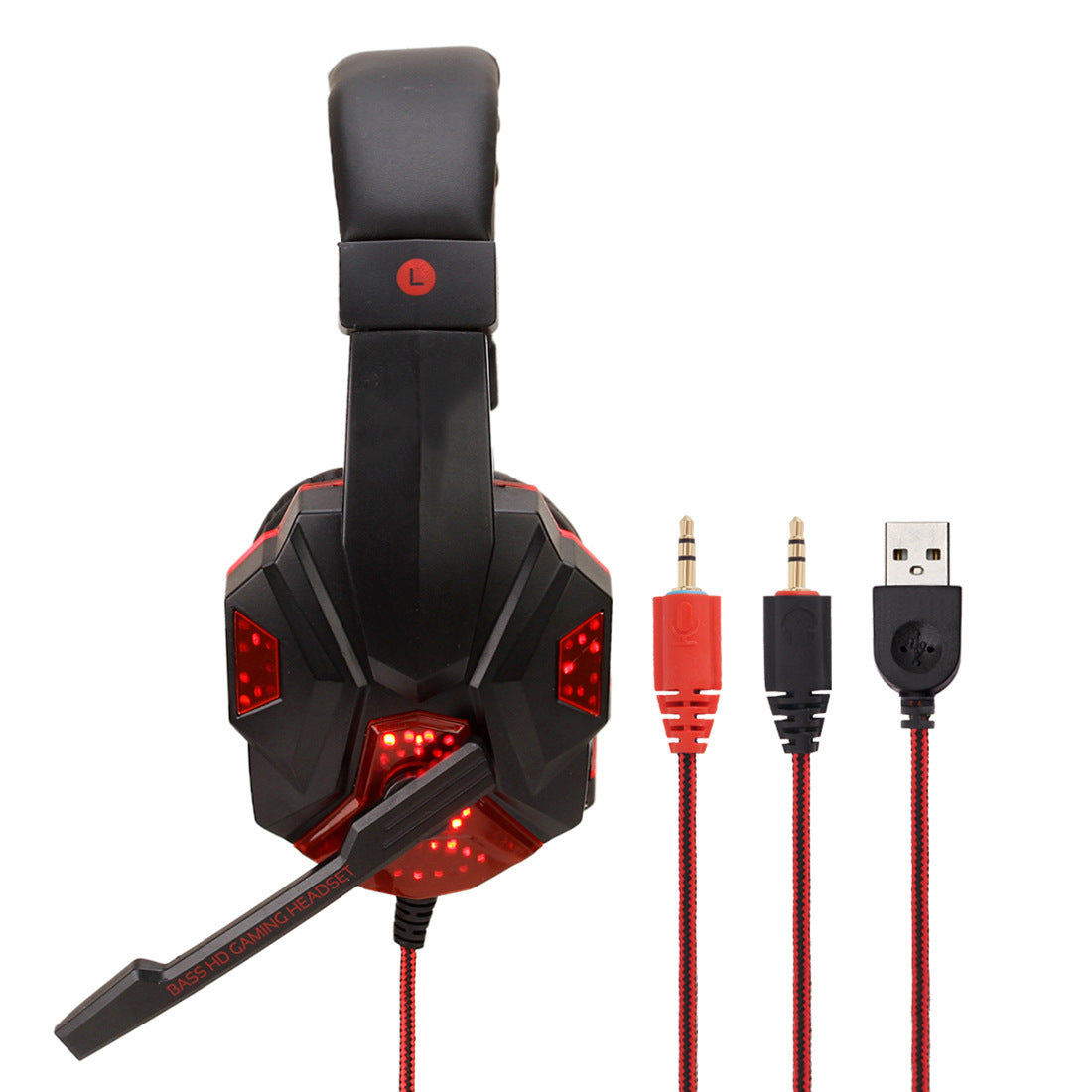 Wired Gaming Headphones Mic - LED Light Headset | Tillmart