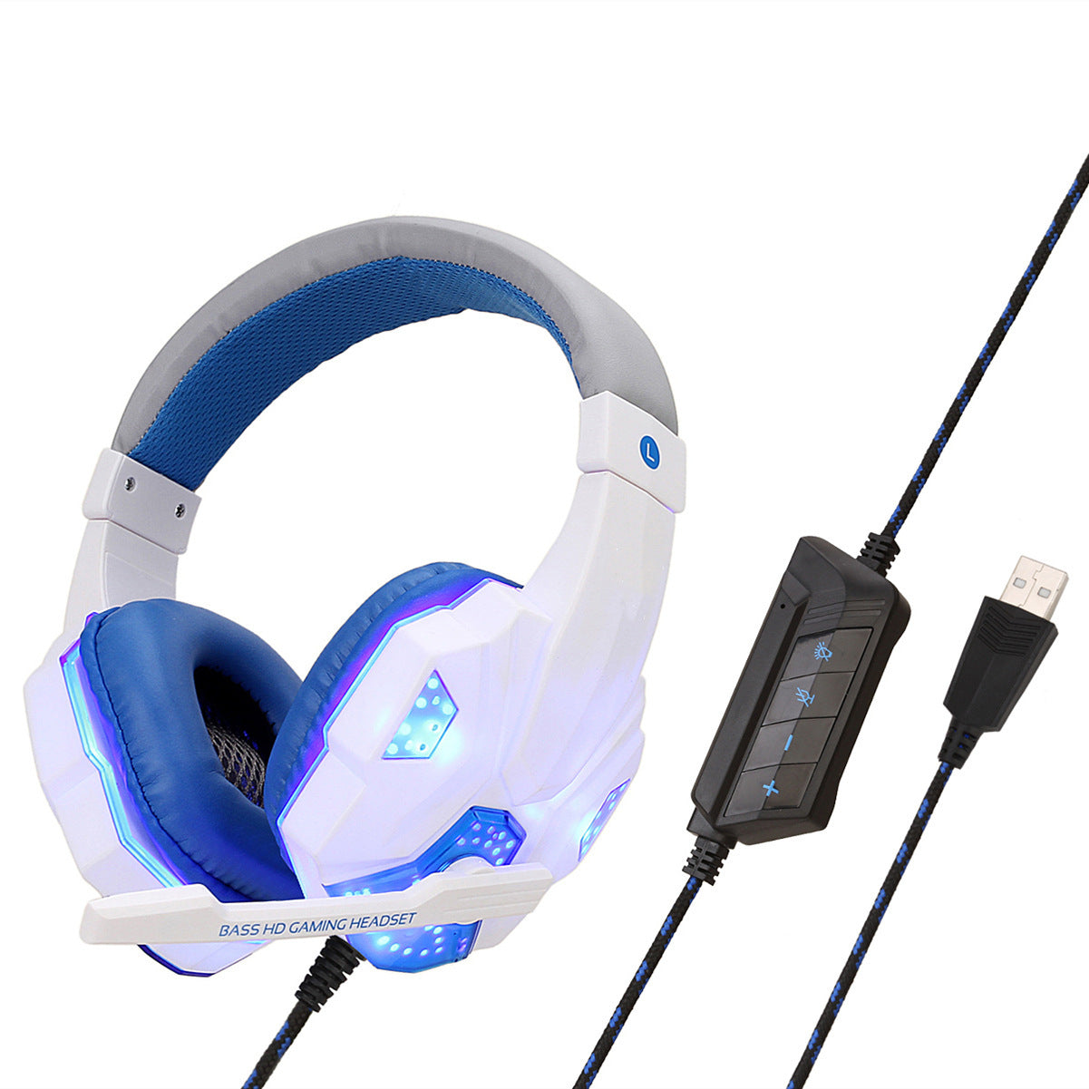 Wired Gaming Headphones Mic - LED Light Headset | Tillmart