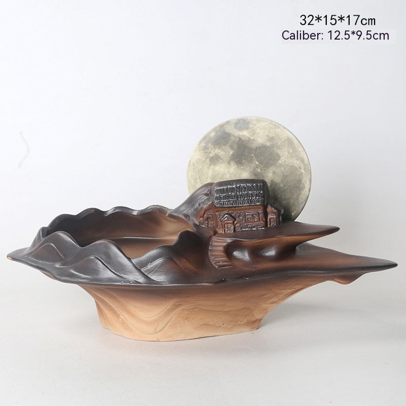 Rustic Plant Pot - Ceramic Tray Hand-Painted | Tillmart