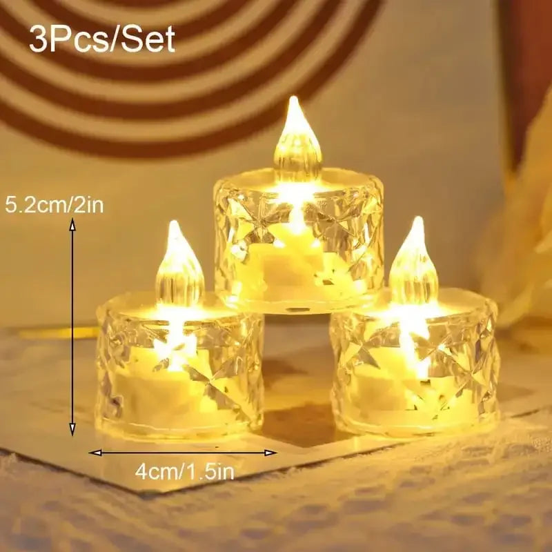 Crystal Flameless Candle Light Flameless LED Crystal Candle Light Clear Shell Crystal Candle Light Ornament