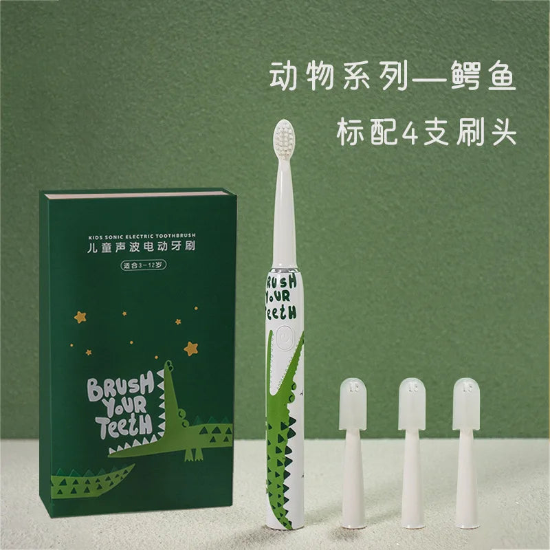 Compatible with Oral B Children kids Sonic Electric Toothbrush Cartoon For Kids USB Rechargeable Soft Automatic Waterproof
