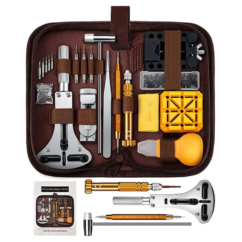 147/149/151/212Pcs/Set Watch Repair Tools kit Set with opener remover tweezers Holder Durable Clock Watch Repair Tool Kit