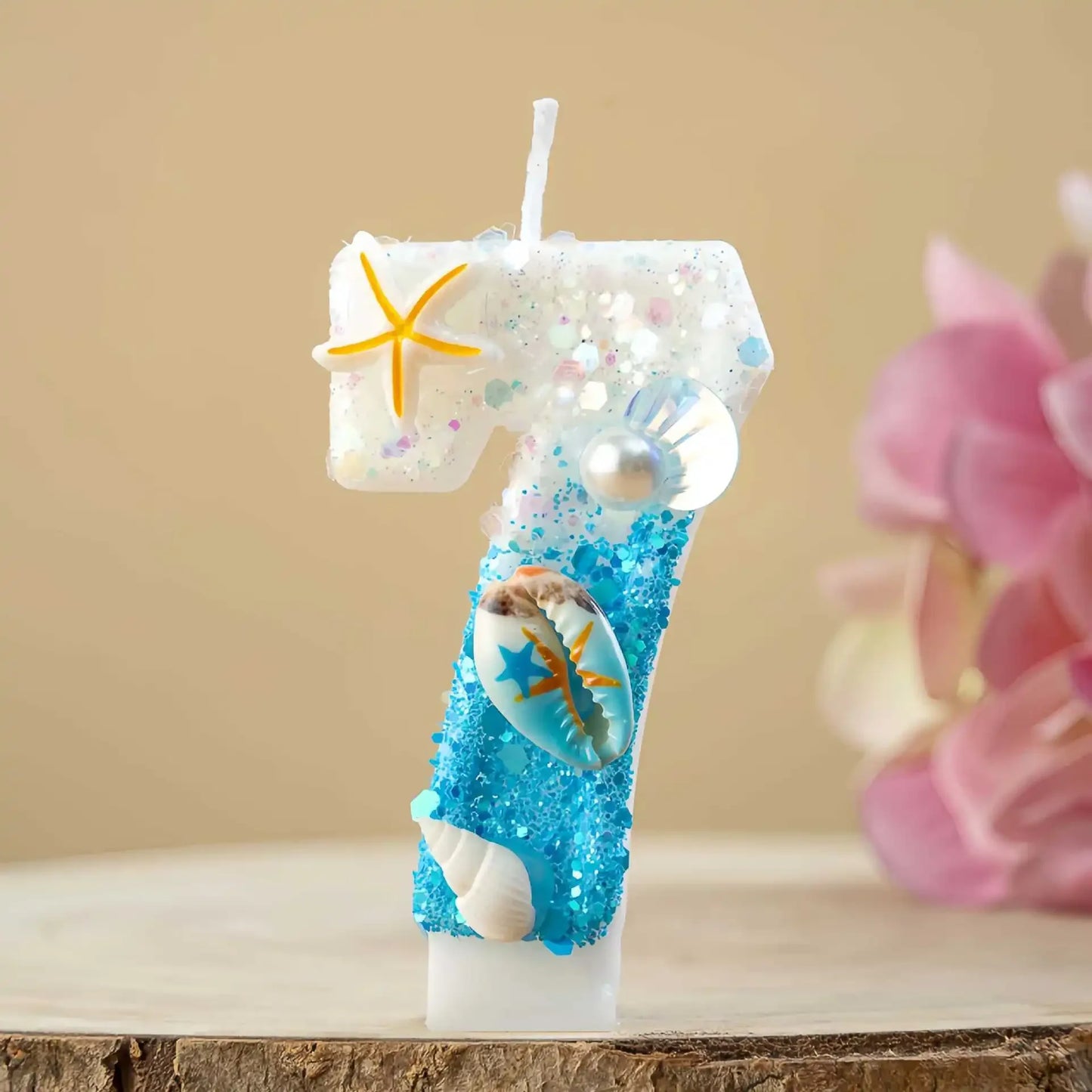 Shell-shaped Starfish Digital Birthday Candles, Perfect for Ocean-Themed Parties and Children’s Summer Beach Cake Decorations