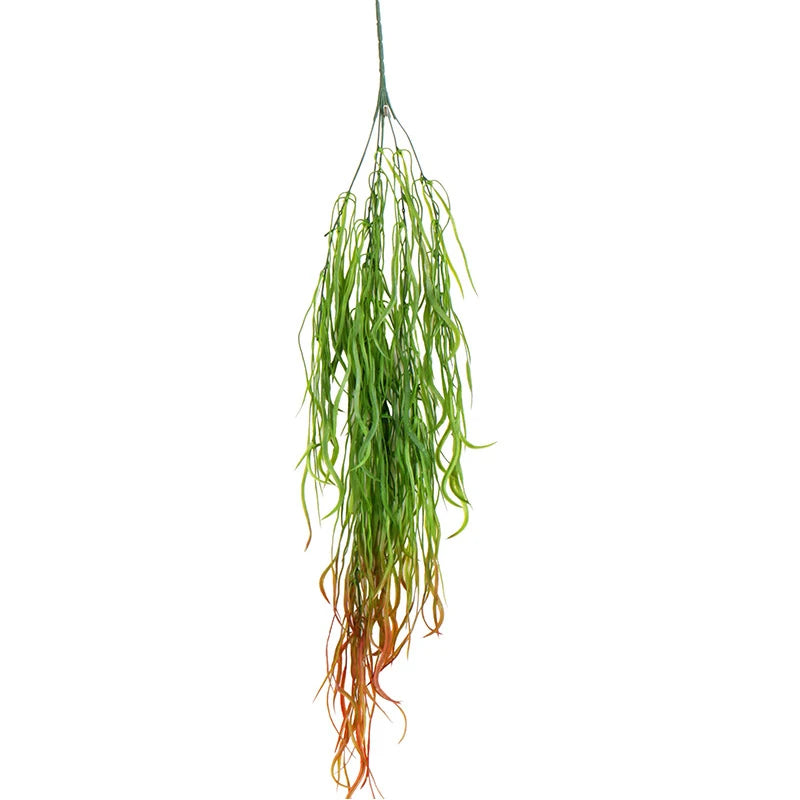 80cm 1 Bunch of Artificial Plant Seaweed Vine Home Office Greening Fake Leaf Rattan Festive Wall Hanging Willow Leaf Artificial