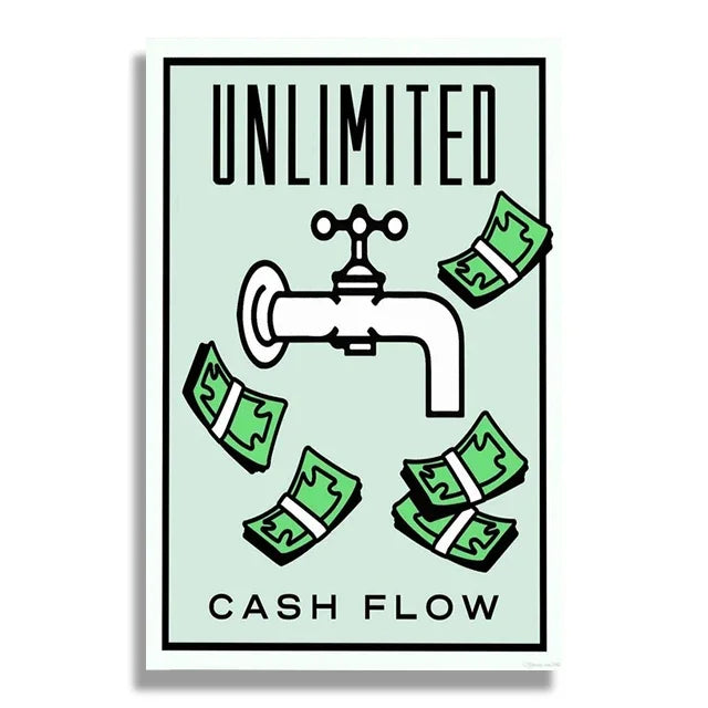 1pc frameless Canvas Phenomenal Level Wall Art Monopoly Money Inspirational HD Canvas Poster Prints Living Room Bedroom Home Dec