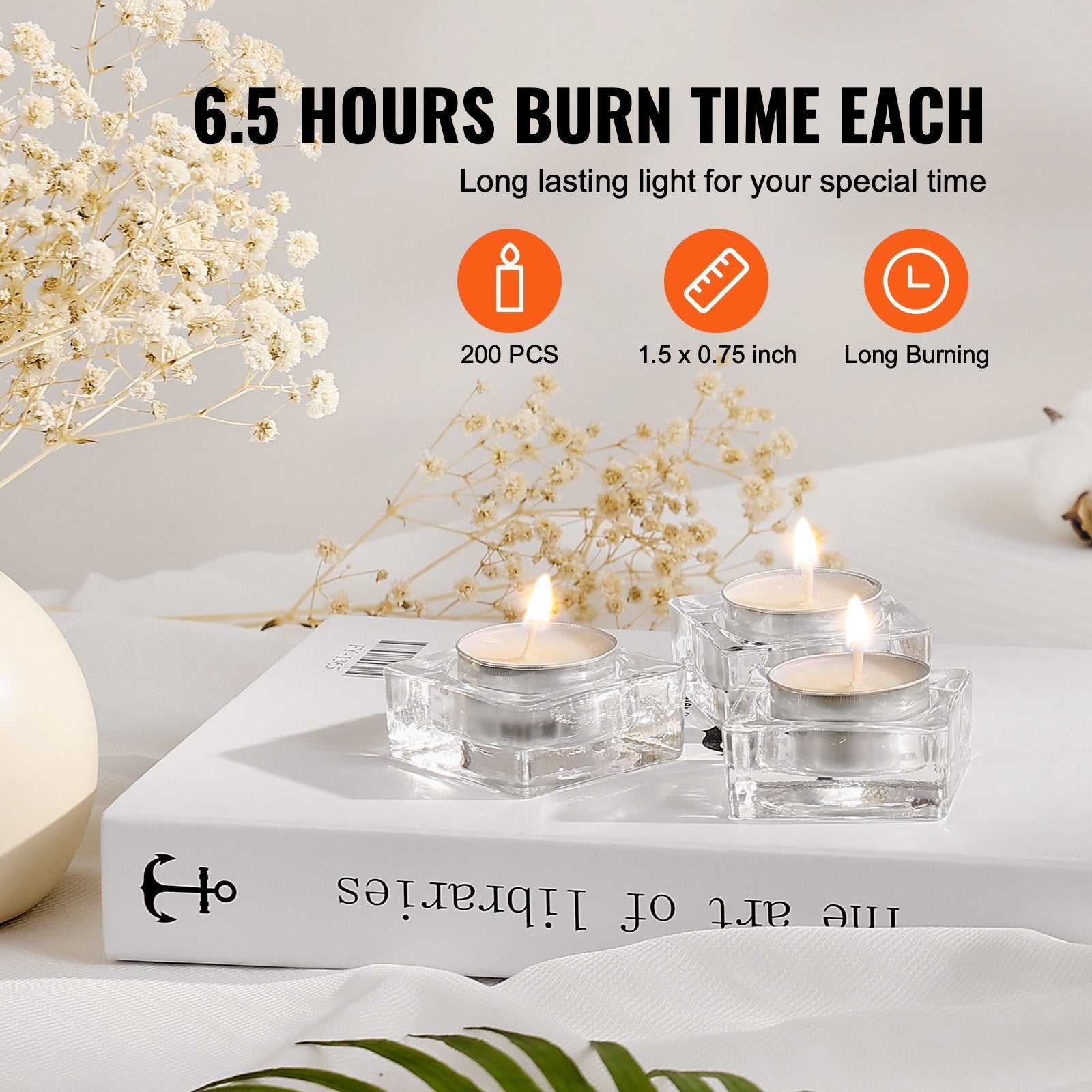 Unscented Tea Light Candles 200 Pack | Tillmart
