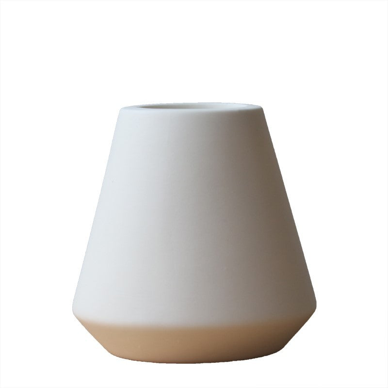 White Ceramic Green Planters