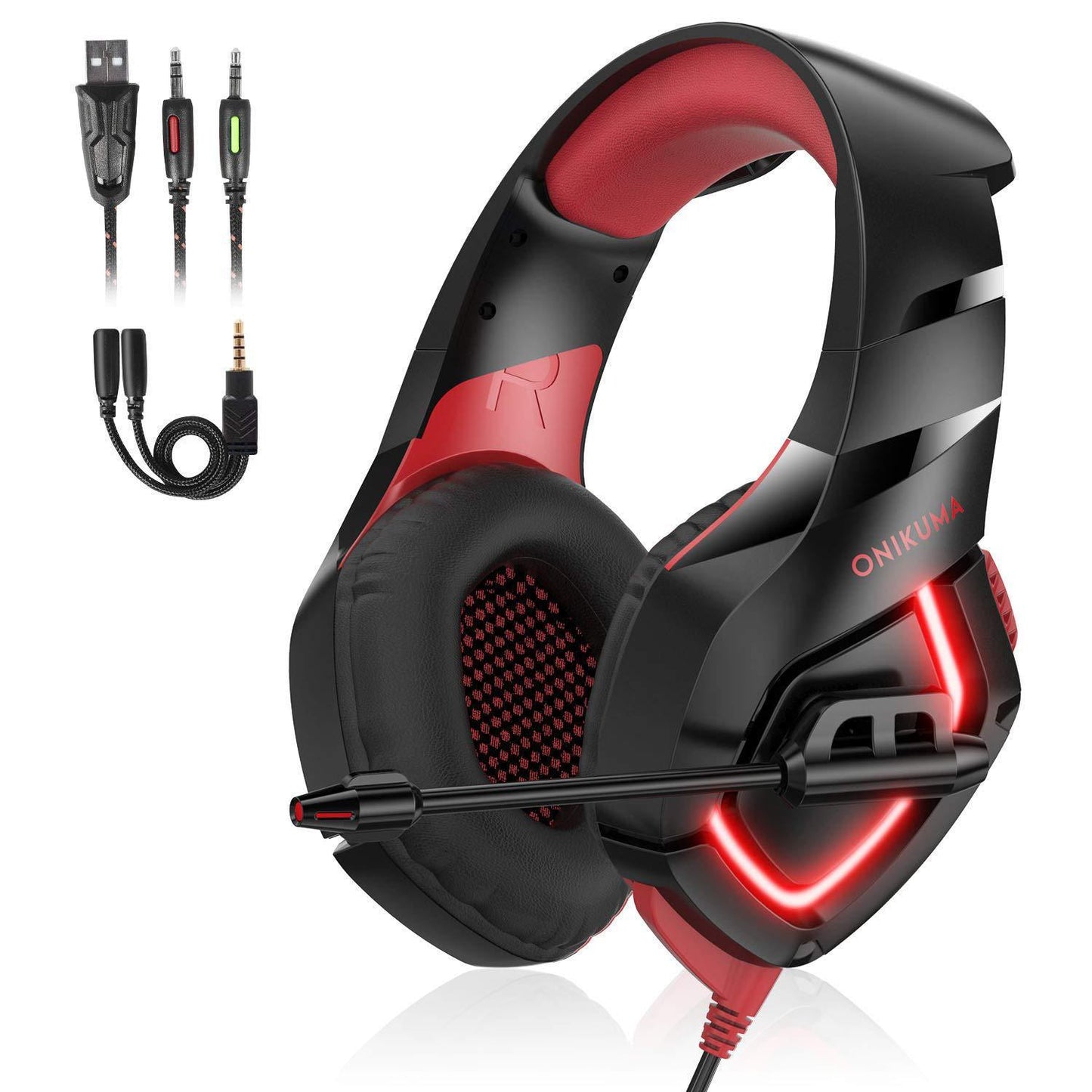 Wired Gaming Headset K1-B with LED & USB | Tillmart