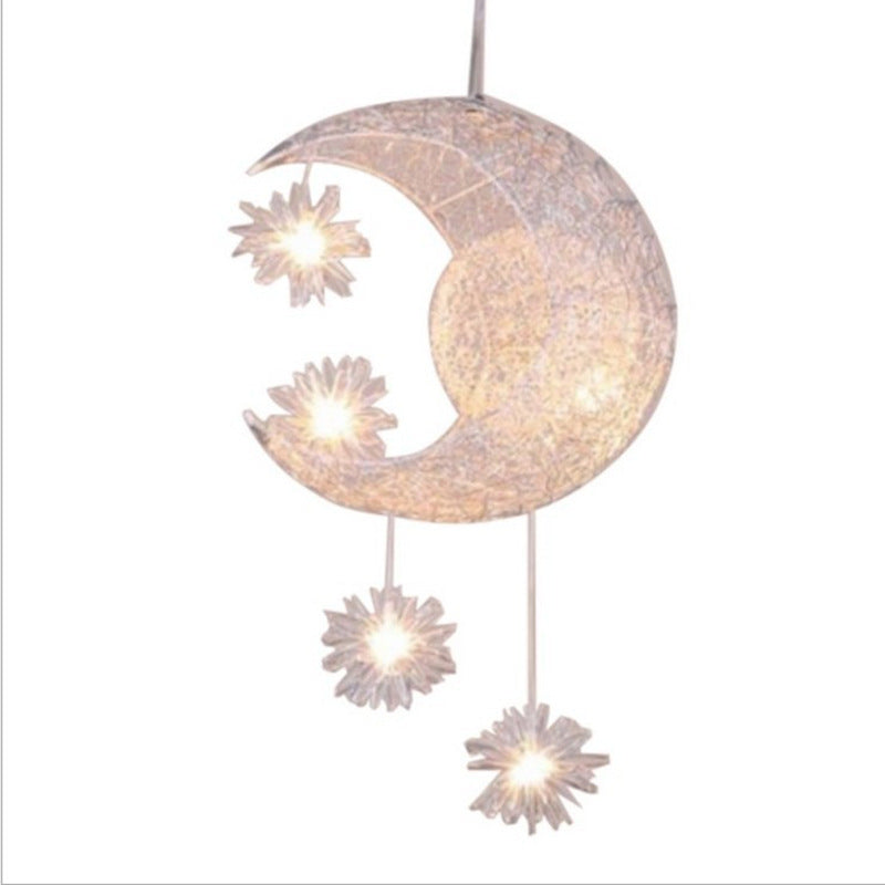 Star & Moon Aluminum Wire Chandelier