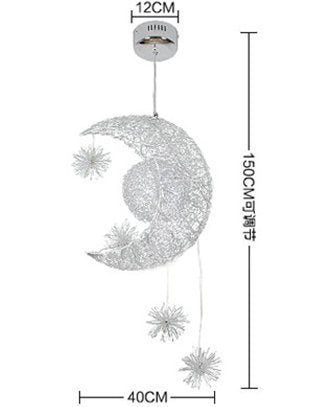 Star & Moon Aluminum Wire Chandelier