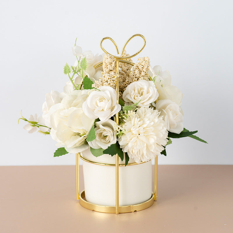 Mini Artificial Flowers Decor -Chic Mini Potted | Tillmart