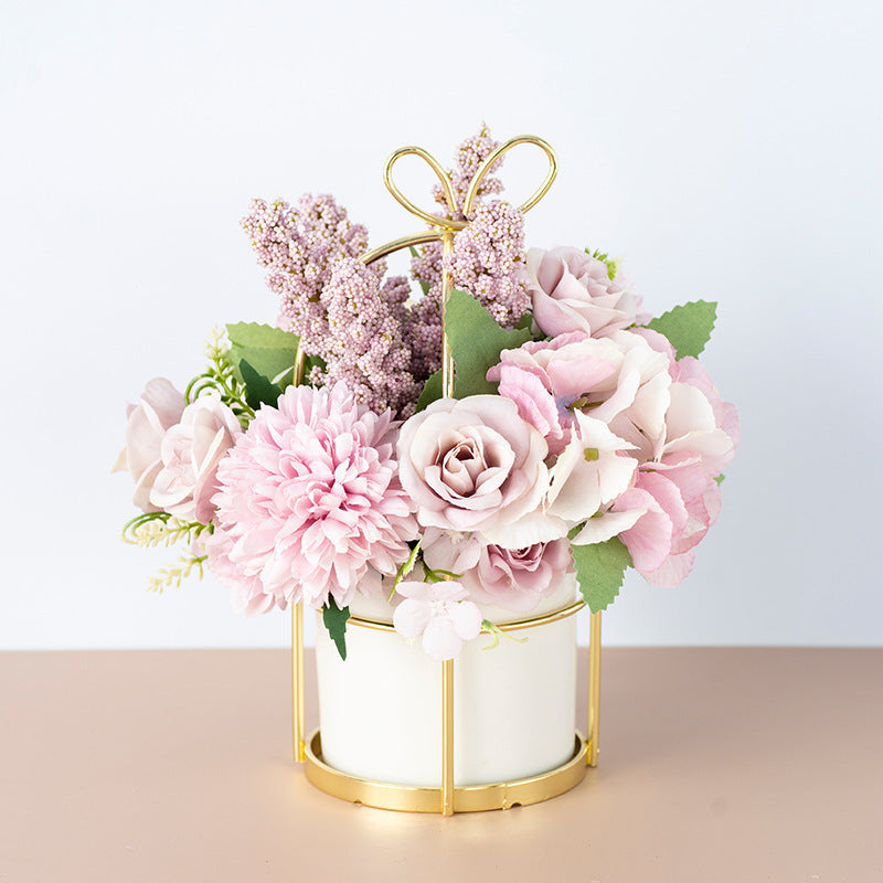 Mini Artificial Flowers Decor -Chic Mini Potted | Tillmart