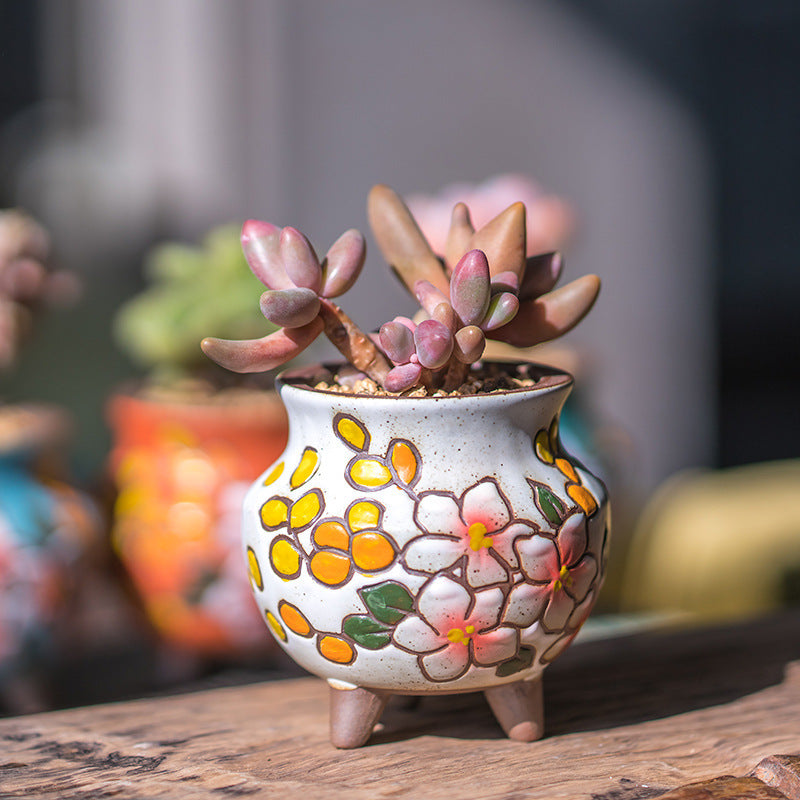 Mini Ceramic Plant Pot Pastoral | Tillmart Decor