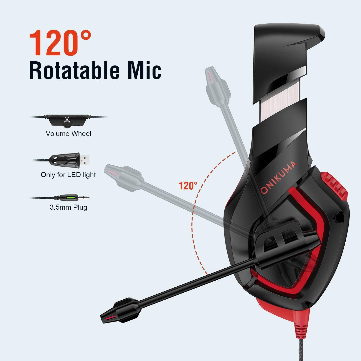 Wired Gaming Headset K1-B with LED & USB | Tillmart