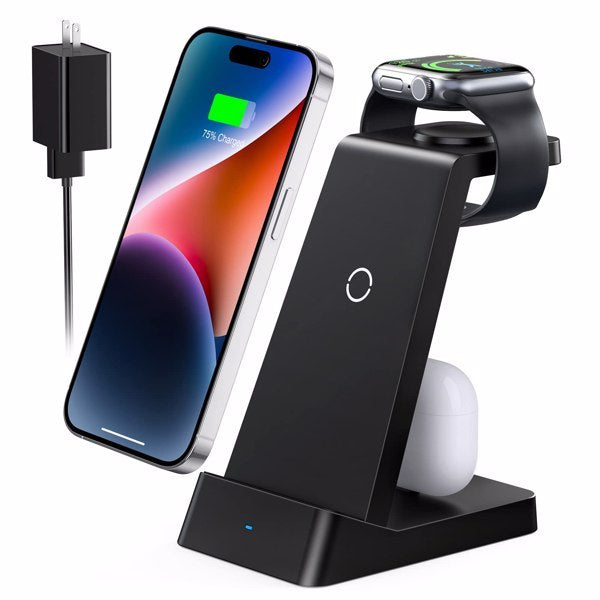 3-in-1 Wireless Charging Station Apple Android | Tillmart
