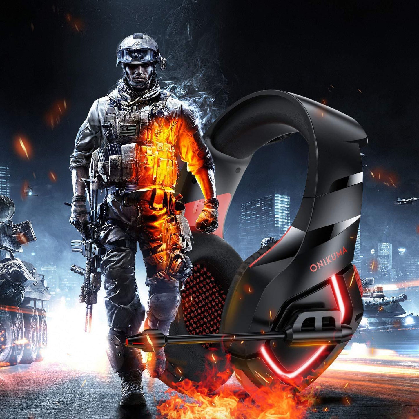 Wired Gaming Headset K1-B with LED & USB | Tillmart