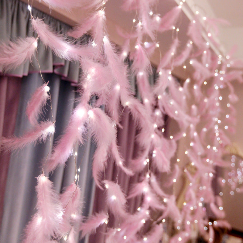 Feather Curtain Lights USB - Indoor LED Decor | Tillmart