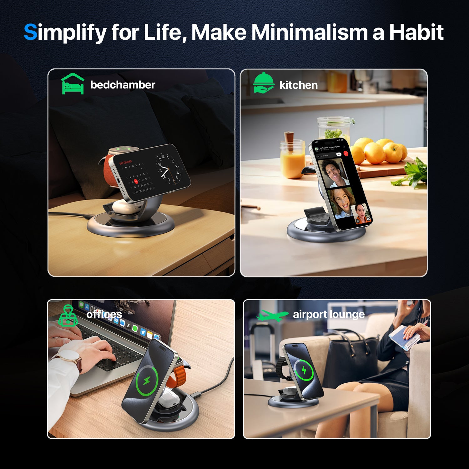 3-in-1 MagSafe Charger Station - Wireless Dock | Tillmart
