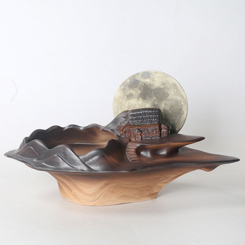 Rustic Plant Pot - Ceramic Tray Hand-Painted | Tillmart