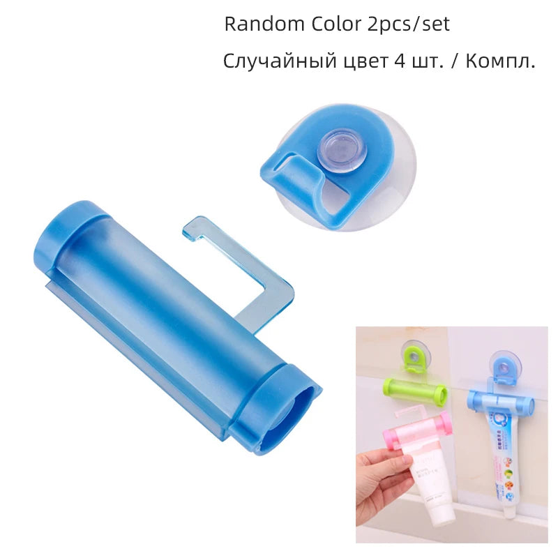 New Bathroom Accessories Toothpaste Squeezer Tooth Paste Dispenser Tube Squeezer Facial Cleanser Press Rolling Holder for Kids