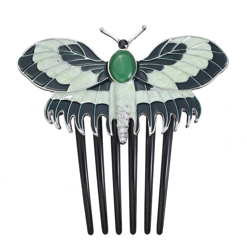 Fashion Movie Charm Titanic Heroine Rose Cosplay Hairpin Butterfly Comb Hair Accessory Prop For Women