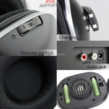 Artiste ADH300 2.4GHz Wireless TV Headphones Digital Over-Ear Stereo Headphone for TV 100ft Distance Transmitter Charging Dock