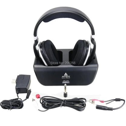 Artiste ADH300 2.4GHz Wireless TV Headphones Digital Over-Ear Stereo Headphone for TV 100ft Distance Transmitter Charging Dock
