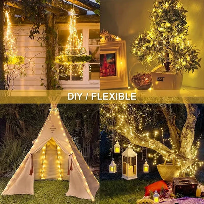 7M/12M/22M/32M LED Solar String Fairy Lights Outdoor Path Garlands Lamp Patio Waterproof Christmas Wedding Garden Street Lights