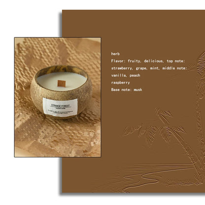 Coconut Shell Aromatherapy Candle Essential Oil Fragrance Premium Plant Wax Fragrance Home Companion
