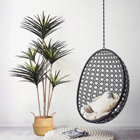90-120cm Large Artificial Dracaena Plants Tropical Potted Tree Fake Plastic Palm Leaves Cycas Plant For Home Garden Indoor Decor