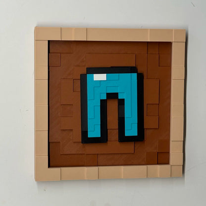 3D Printing 17.5cm Pixel Item Display Frame Magnetic Wall Decor Retro Game Style Collectible Desk Ornament Gift