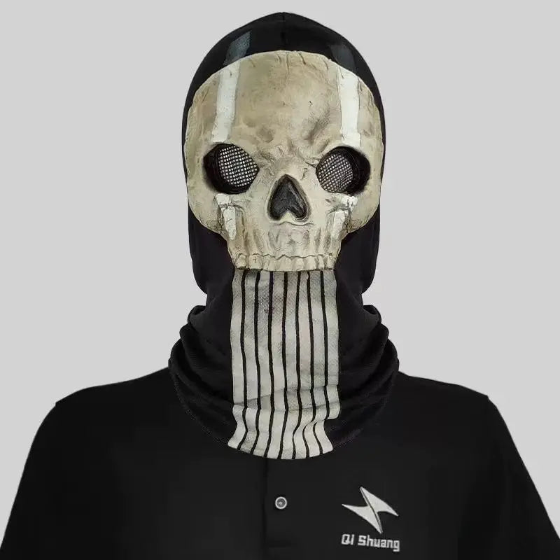 New Call of Duty 2 Skull Mask Silicone Halloween Cosplay Ghost Face Cover for Outdoor Riding and Costume Party Cosplay Mask