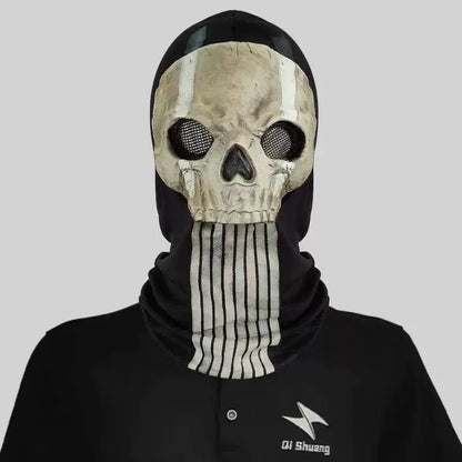 New Call of Duty 2 Skull Mask Silicone Halloween Cosplay Ghost Face Cover for Outdoor Riding and Costume Party Cosplay Mask