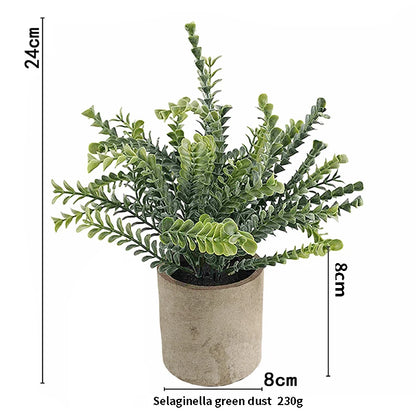 Artificial Plant Potted Eucalyptus Plant Small Fake Flower Bonsai With Pot Mini Plant Desktop Office Home Restaurant Decoration