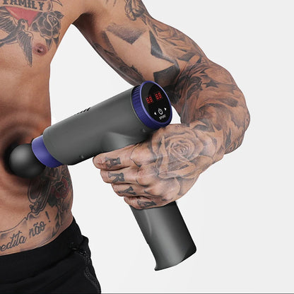 Fascia Massage Gun, LCD Display, Heat Function, Vibration Massage, Deep Muscle Relief, Portable Sports Massager