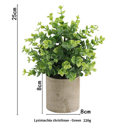 Artificial Plant Potted Eucalyptus Plant Small Fake Flower Bonsai With Pot Mini Plant Desktop Office Home Restaurant Decoration