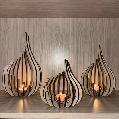 Handmade Candle Holder Made of Wooden DIY Artwork. Holiday/desktop Decoration, Romantic Decoration for Candlelight Dinner