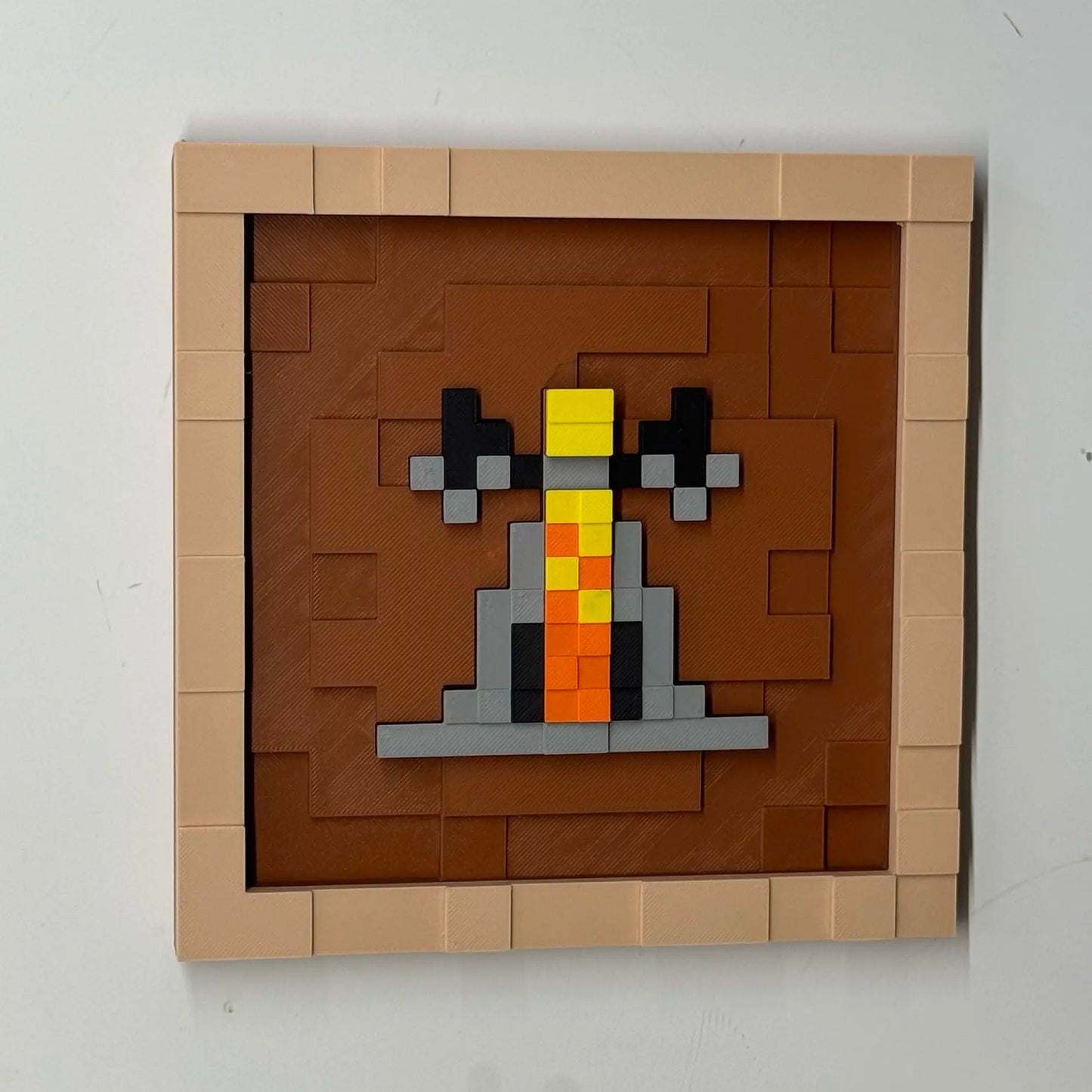 3D Printing 17.5cm Pixel Item Display Frame Magnetic Wall Decor Retro Game Style Collectible Desk Ornament Gift