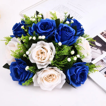 1pc Artificial Flowers Plastic Rose Ball Silk Fake Flower Floral  Wedding Birthday Party Centerpiece Table Arrangements Decor