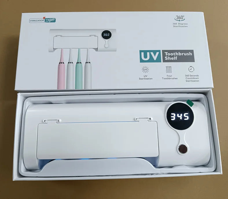 Hot Selling Custom Plastic Wall Mounted Automatic Toothpaste Dispenser UV Toothbrush Holder Squeezer
