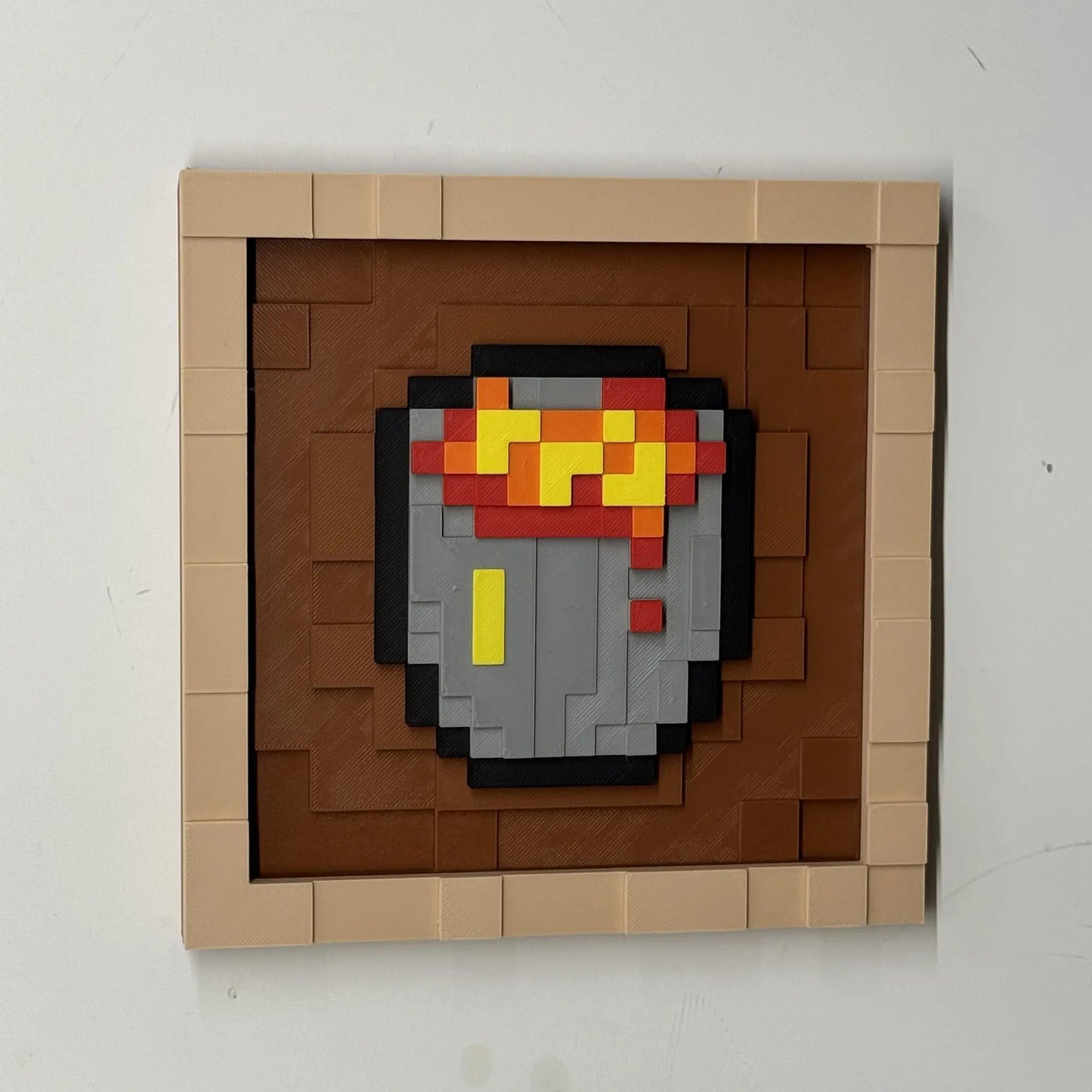 3D Printing 17.5cm Pixel Item Display Frame Magnetic Wall Decor Retro Game Style Collectible Desk Ornament Gift