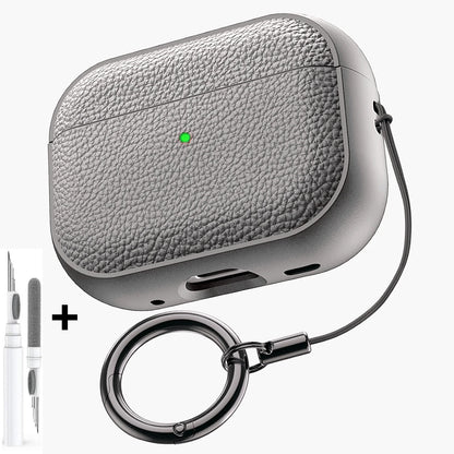Luxury Leather Pattern Case For Airpods Pro 3 2025 Case with Metal Buckle Protective Shockproof Case for AirPods Pro 2/Pro 3/4