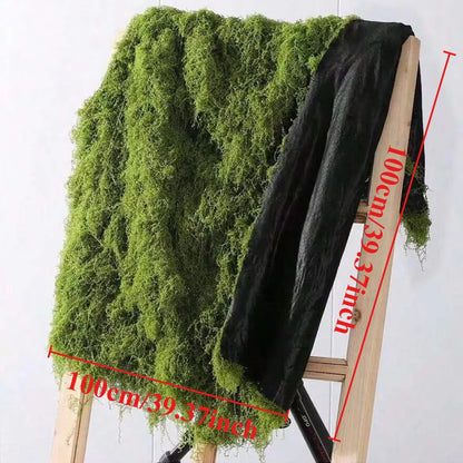1*1m Fake Moss DIY Crafts Grass Artificial Moss Faux Preserved Moss Green Plants Home Room Garden Decor Landscape Fake Grass