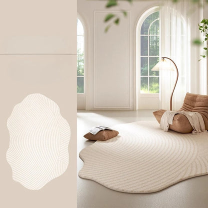 Cream Style Carpets for Living Room Irregular Shapes Bedroom Decor Soft Carpet Fluffy Plush Bedside Rug Washable Study Floor Mat