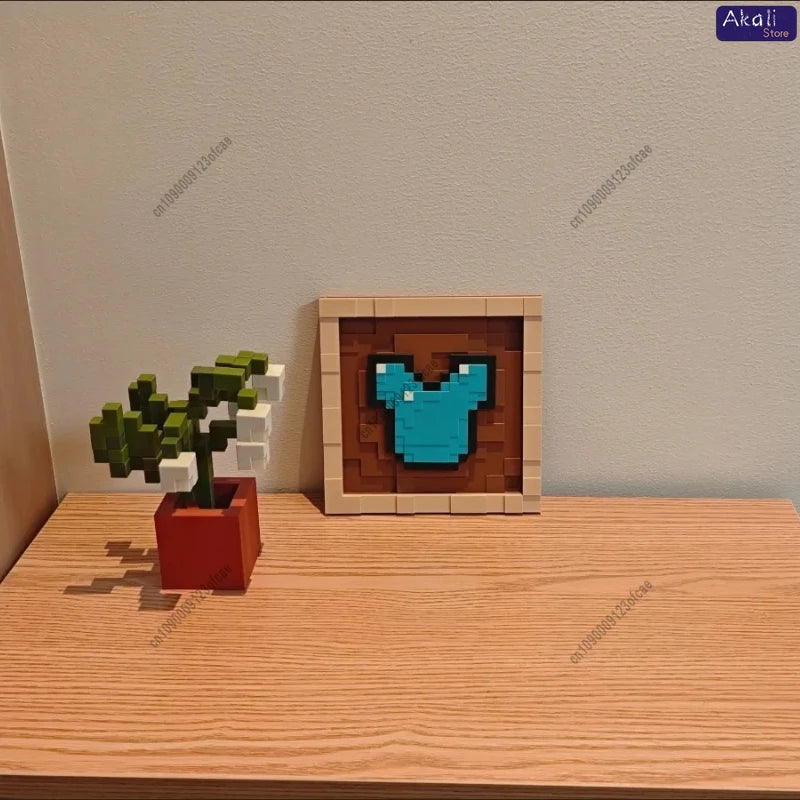 3D Printing 17.5cm Pixel Item Display Frame Magnetic Wall Decor Retro Game Style Collectible Desk Ornament Gift