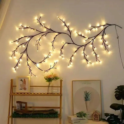 New LED Cherry Blossom Branch Vine Light Bendable Ambient Fairy Light for Wedding Garden Fence Wall Indoor Outdoor Decor