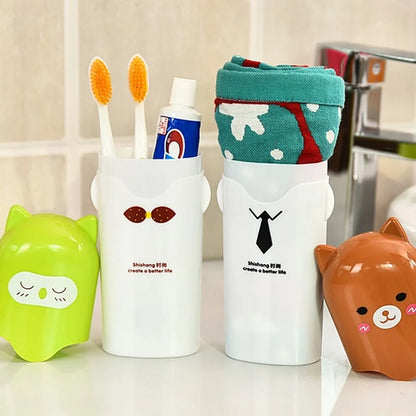 New Bath Travel Outdoor Personal Clean Tool Portable Utility Toothbrush Holder Toothpaste Tower Plastic Tooth Cup Home Supplies